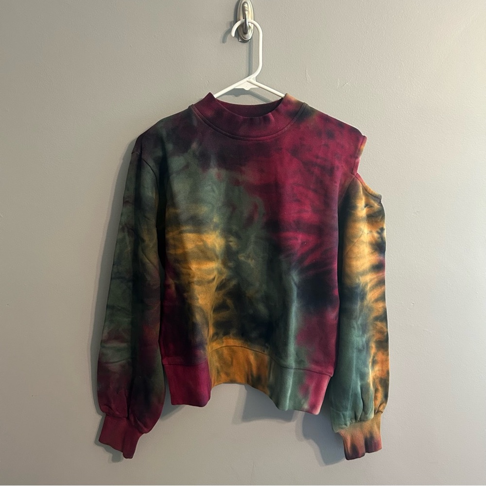Revolve x 525 America - Tie-Dye Cutout Shoulder Sweatshirt - Picture 3 of 9